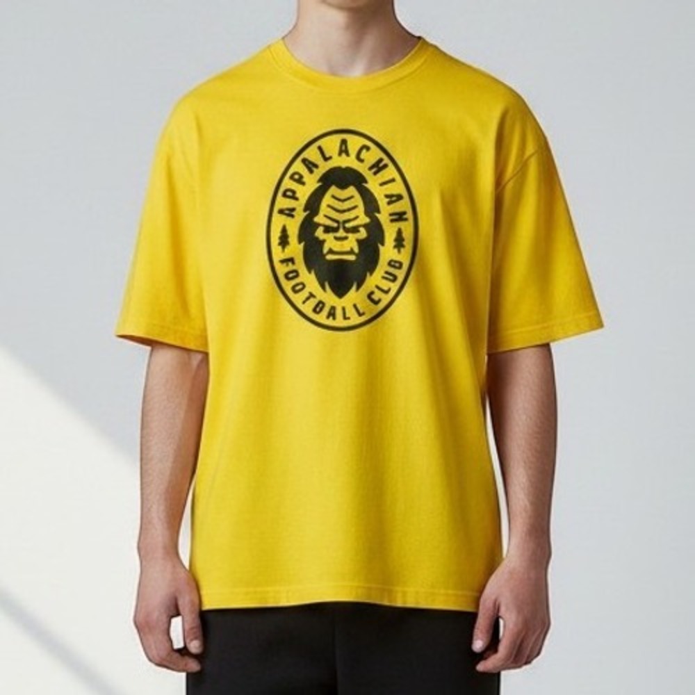Port & Company T-Shirt Mens L Yellow Appalachian Football Club Bigfoot Graphic